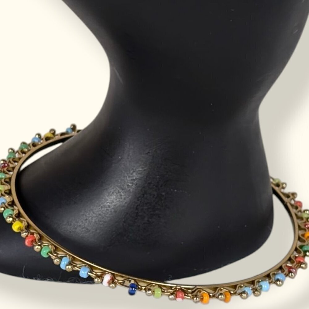 V. Colourful Beaded Squiggly Bangle Bracelet